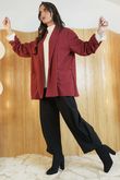 Stella Micro Stud Relaxed Blazer Wine /21=